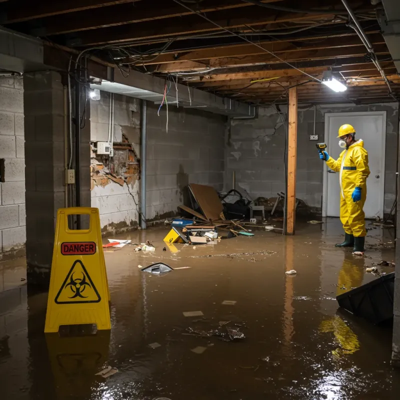 Flooded Basement Electrical Hazard in Baltimore, OH Property